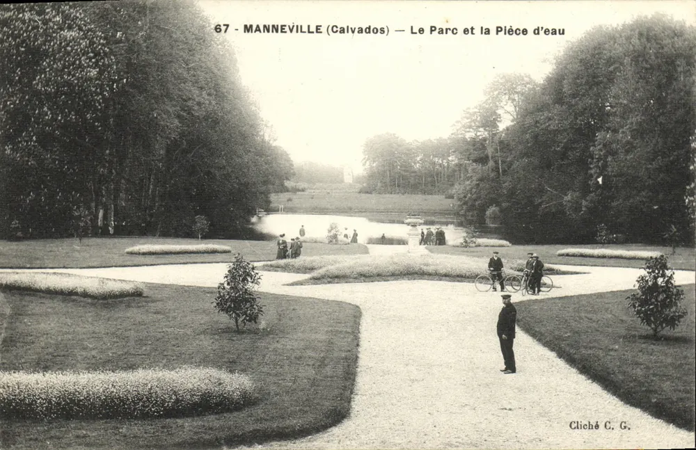 Manneville (Calvados) — O Parque e a Pequena Lagoa — Cliché C. G. - Frente