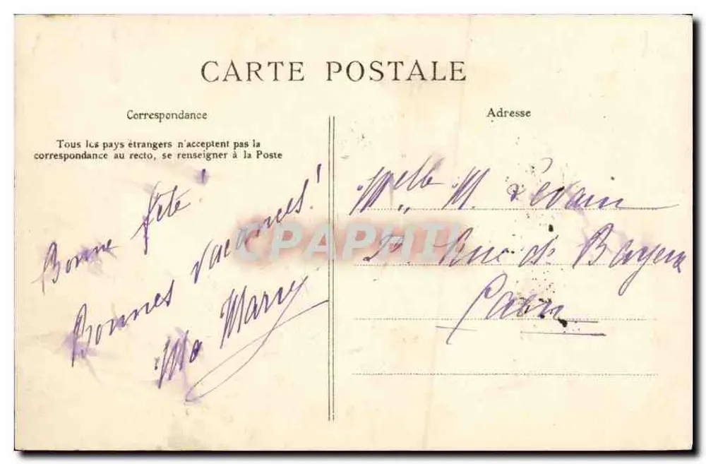 Env. de Bayeux — Os Rochos de Marigny — A C.P.A. n°115 - Verso