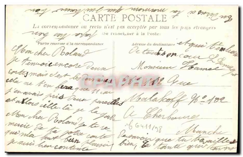Las orillas de la Orne — El Molino de Courgain — Colección AD - Reverso