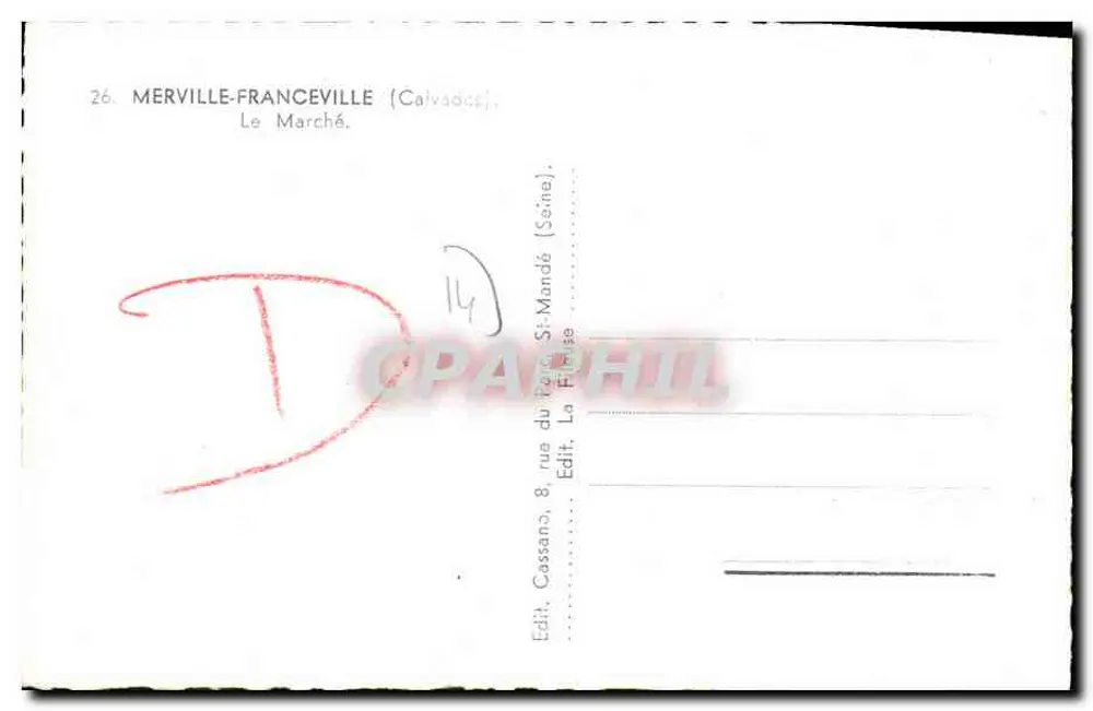 Merville-Franceville — Der Markt — Edit. La Flèche - Rückseite