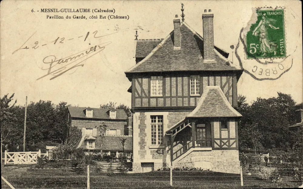 Mesnil-Guillaume (Calvados) — Pavilhão do Guarda, lado Leste (Castelo) — Editor não identificado, n° 6 - Frente