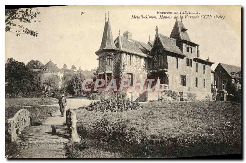 Mesnil-Simon, Schloss La Varenne (17. Jahrhundert) — Umgebung von LISIEUX — A.G. n°91 - Vorderseite