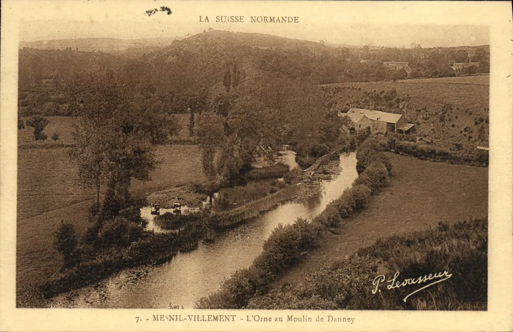 Mesnil-Villement — L'Orne no Moulin de Danney — P. Levasseur - Frente
