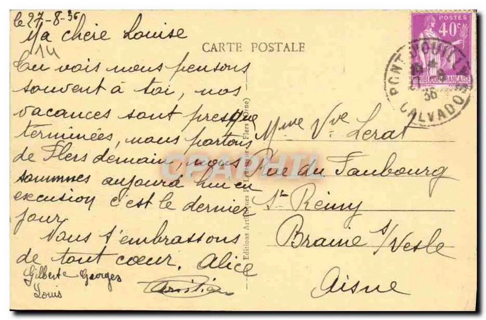 Mesnil-Villement — L'Orne no Moulin de Danney — P. Levasseur - Verso