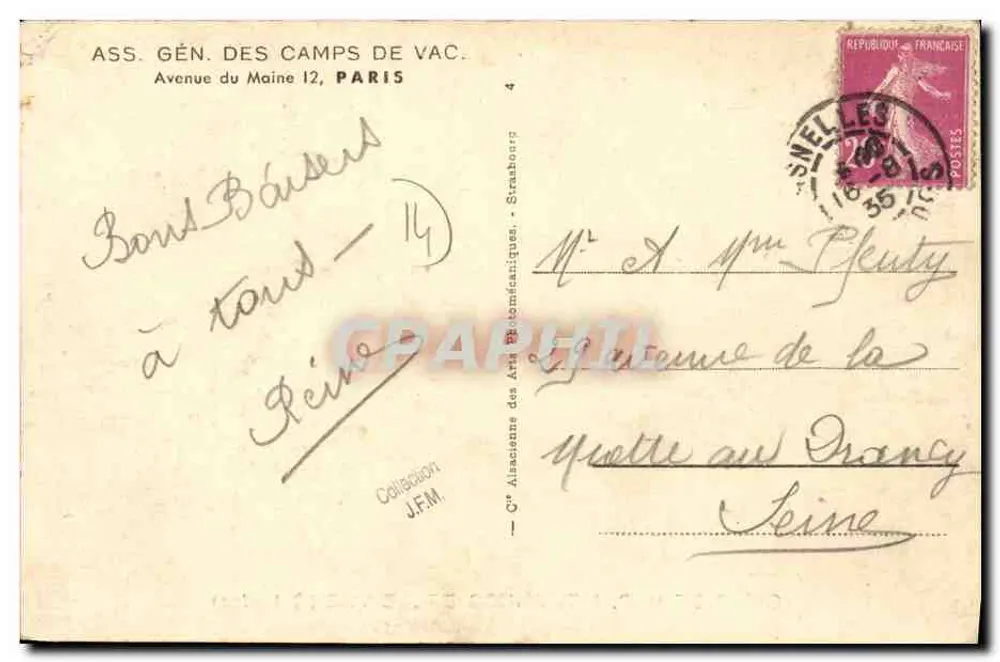 Camp de Vac, Meuvaines Belle Vue — Calvados — Verleger - Rückseite