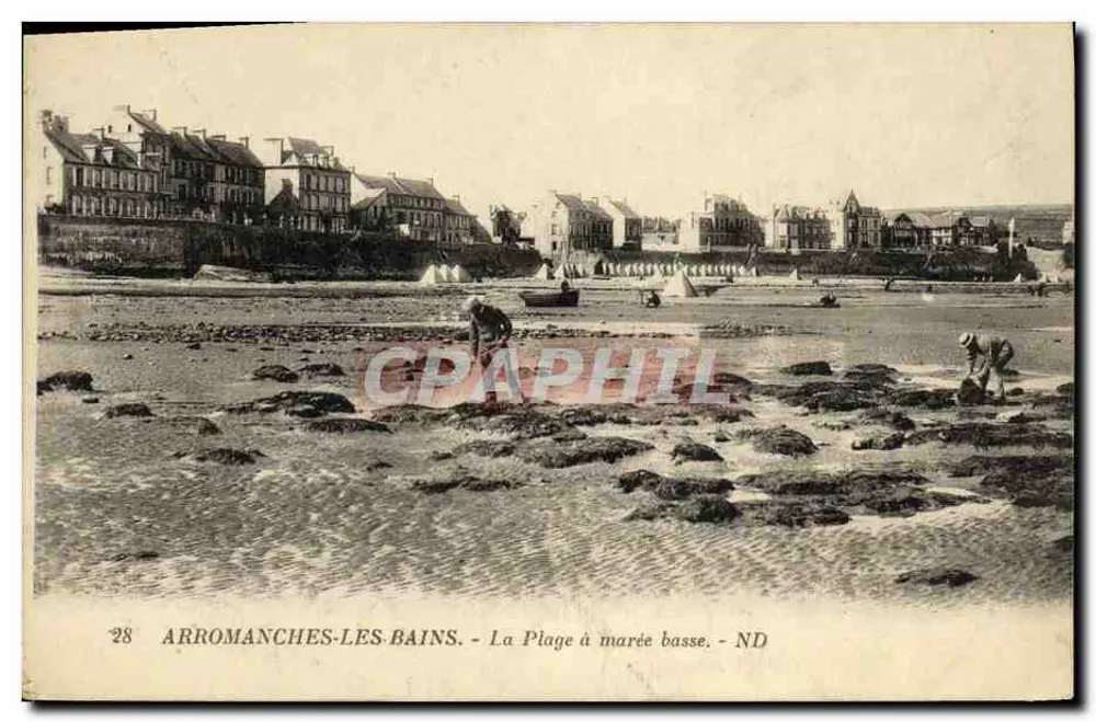 Arromanches-les-Bains — A Praia com maré baixa — ND - Frente