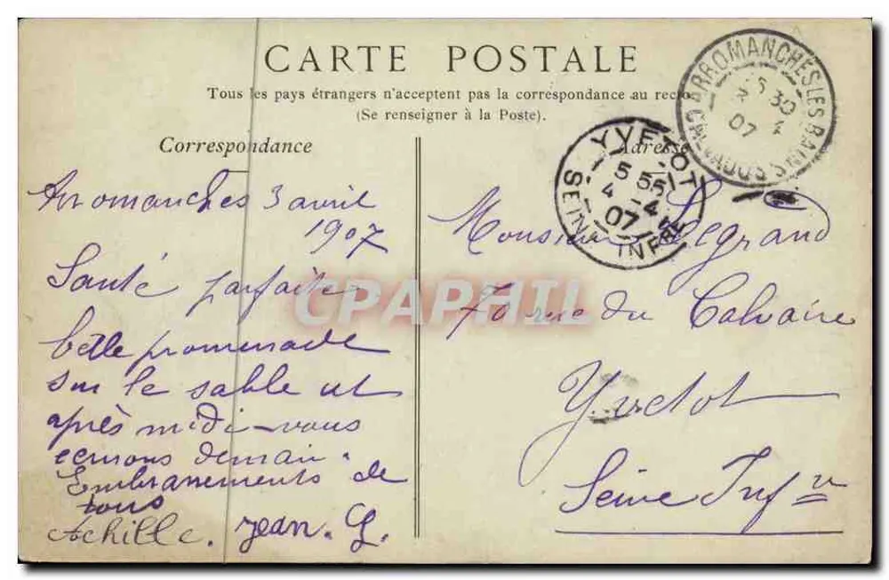 Arromanches-les-Bains — Ansicht der Grande Cale an einem Sturmtag — Sammlung ND Phot - Rückseite