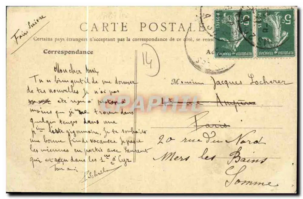 Arremanches-les-Bains — Efeito de ressaca — Editor G. Girard - Verso