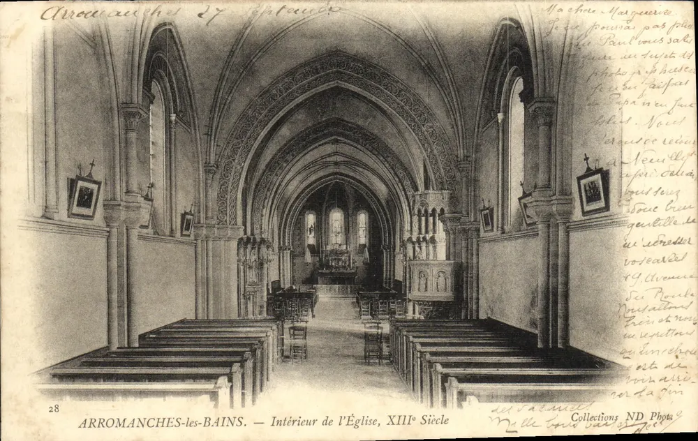 Arromanches-les-Bains — Intérieur de l'Église, XIIIe Siècle — Photo des Valamand - Recto