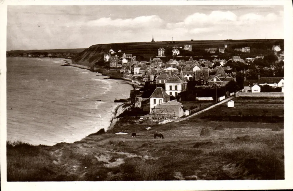 Arromanches — Vista Geral tirada das Falésias de Tracy — Coleção Leblanc, barat Normand - Frente