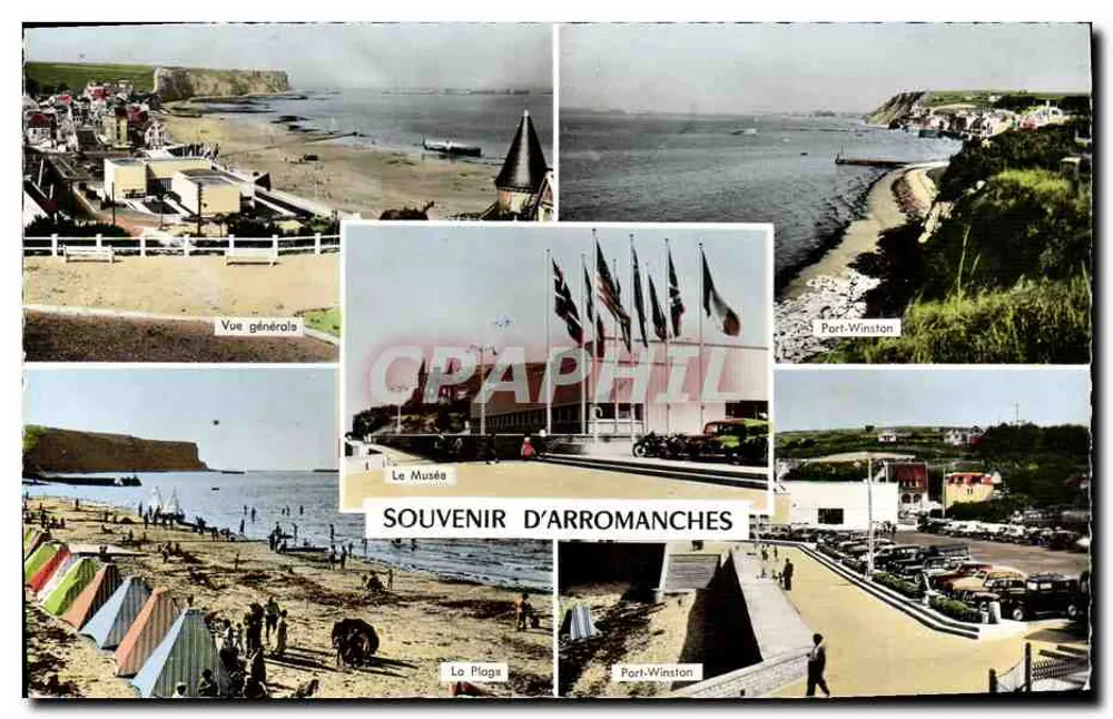 Arromanches — Lembrete de Arromanches — Editor Foto Véritable Bromocolor, série 59-1 - Frente
