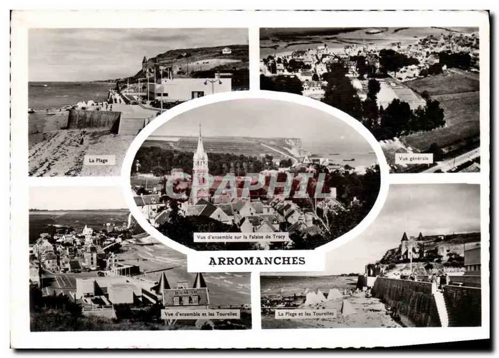 Arromanches — Vista panorâmica composta — Edições Gaby, Nantes - Frente