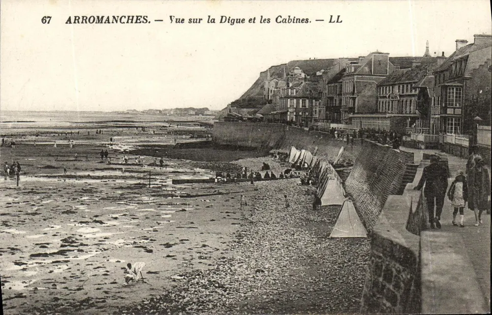 Arromanches — Vista da Digue e das Cabines — LL - Frente