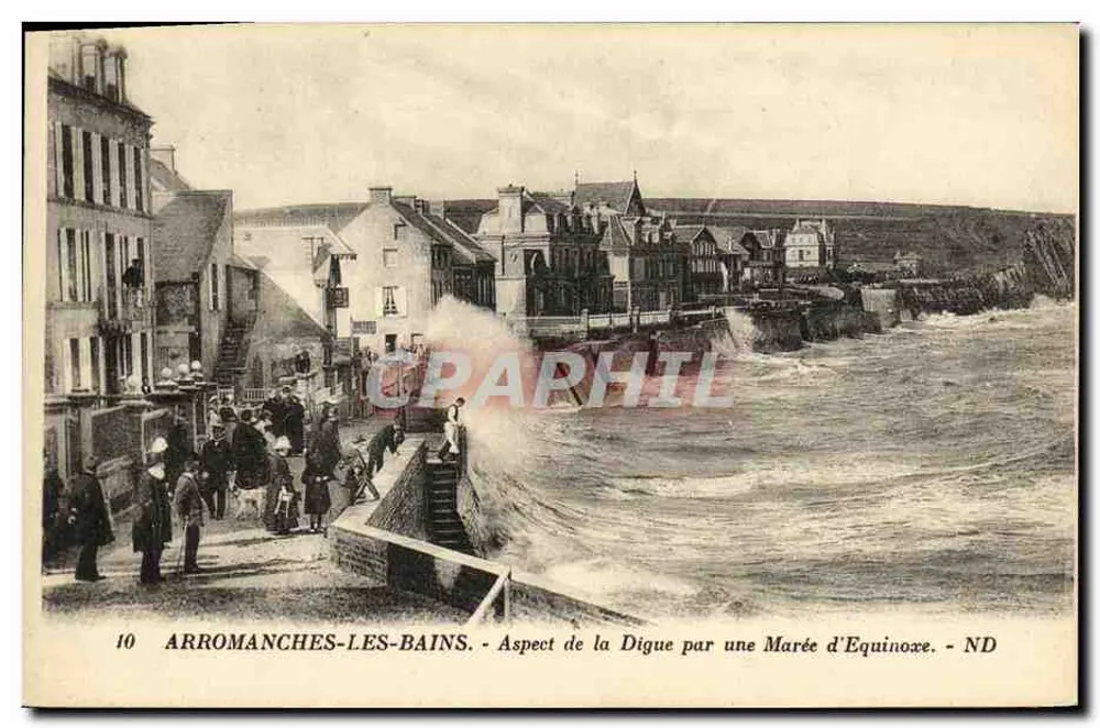 Arromanches-les-Bains — Vista de la Dique durante una Marea de Equinoccio — ND - Anverso