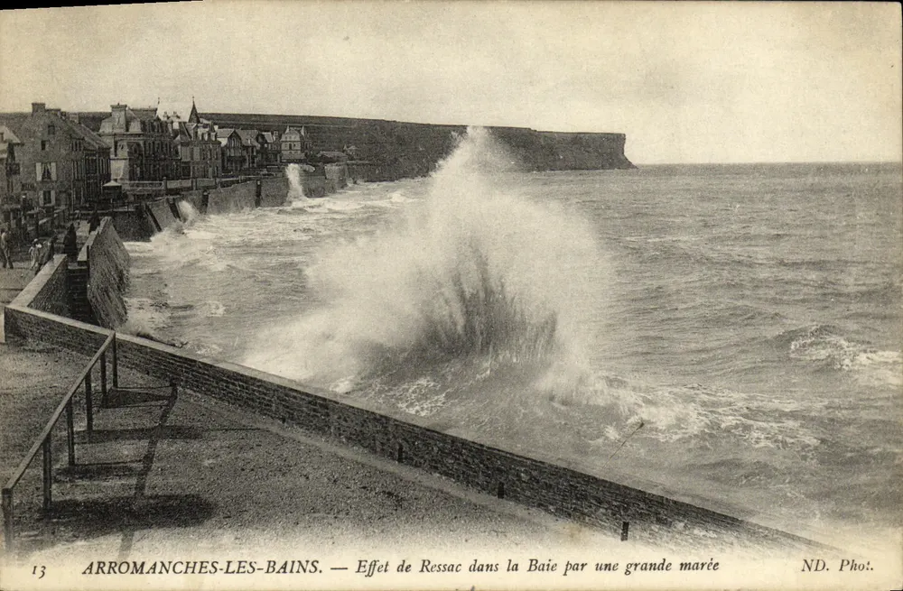 Arromanches-les-Bains — Effekt der Flut in der Bucht während einer hohen Flut — ND. Fotografie - Vorderseite