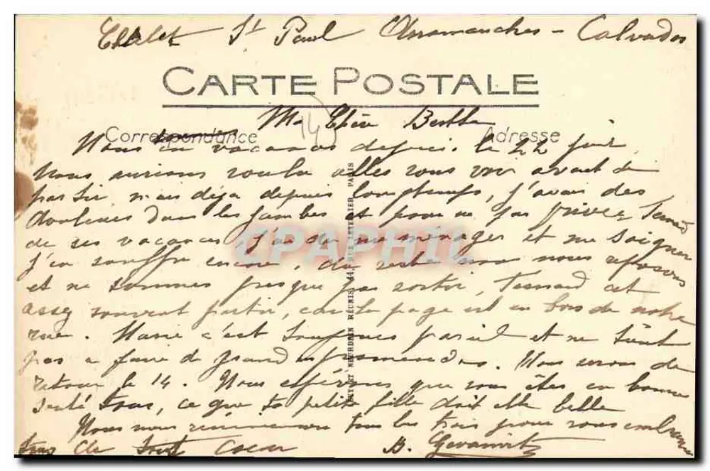Arromanches - La Grande Cale — LL, n°17 - Verso