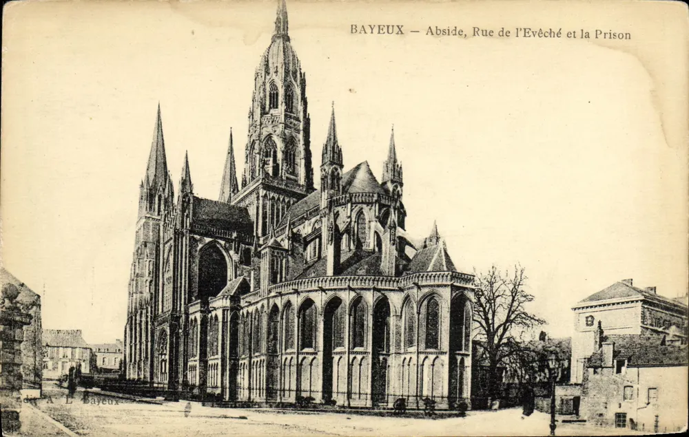 Bayeux — Apsis, Rue de l'Evêché und die Gefängnis — Verlag A. L. Bayeux - Vorderseite