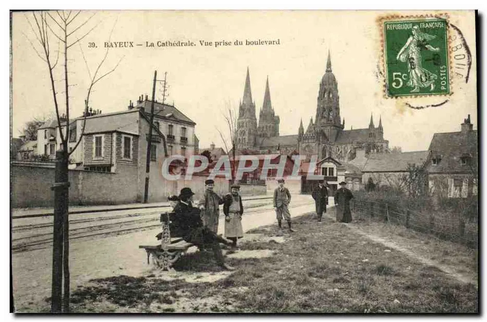 Bayeux — Die Kathedrale. Ansicht vom Boulevard — Verlag nicht sichtbar, Seriennummer 39 - Vorderseite