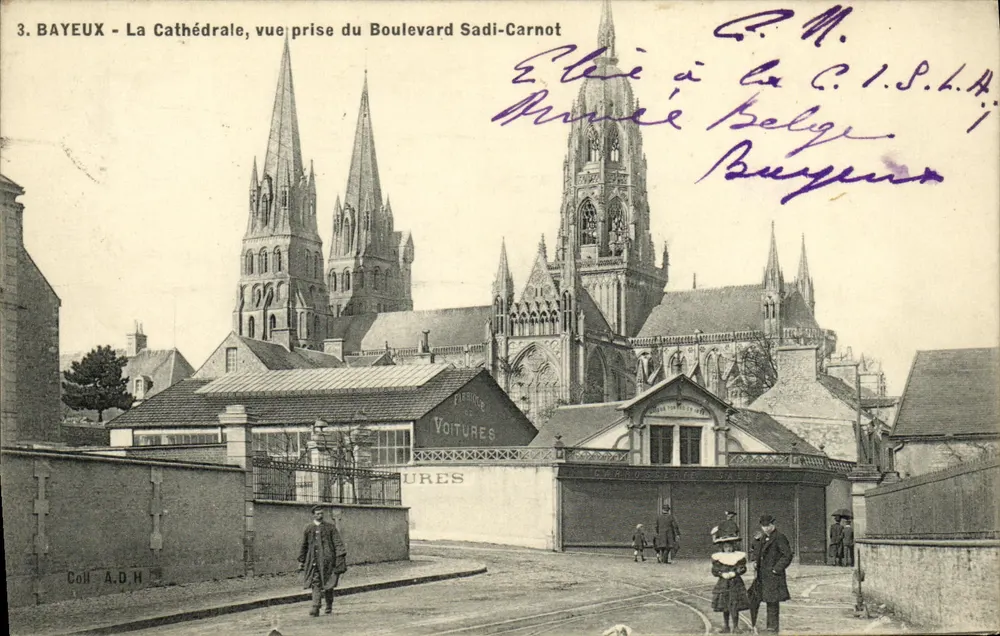 Bayeux — Die Kathedrale, Ansicht vom Boulevard Sadi-Carnot — veröffentlicht von C.I.S.L.A. — Serie 3 - Vorderseite