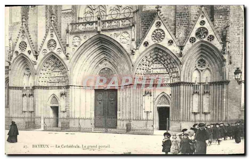Bayeux — Die Kathedrale. Der Große Portal — Sammlung R. H. - Vorderseite