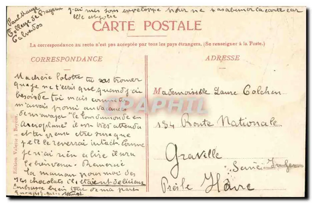 Bayeux — Die Kathedrale, Ansicht vom Brunnen — Edition Valette, Bayeux, Nr. 8 - Rückseite