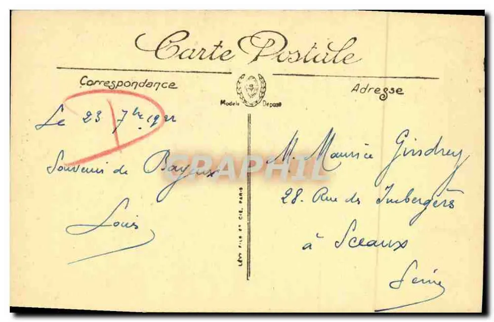 Bayeux — A Catedral — LL. — Editor LL, n° 68 - Verso