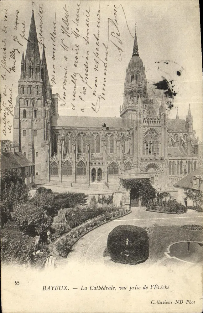 Bayeux — Die Kathedrale, Aufnahme vom Bischofssitz — Collections ND Phot, n°55 - Vorderseite