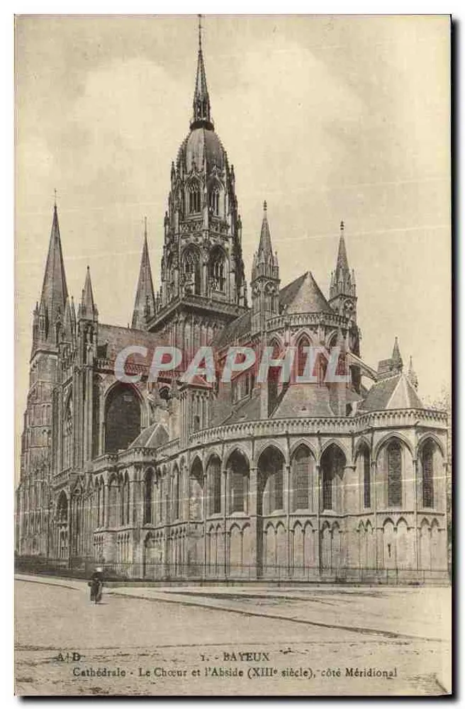 Bayeux — Kathedrale, Chor und Apse (13. Jahrhundert), südliche Seite — A.D. (A. Daubong) n°1 - Vorderseite