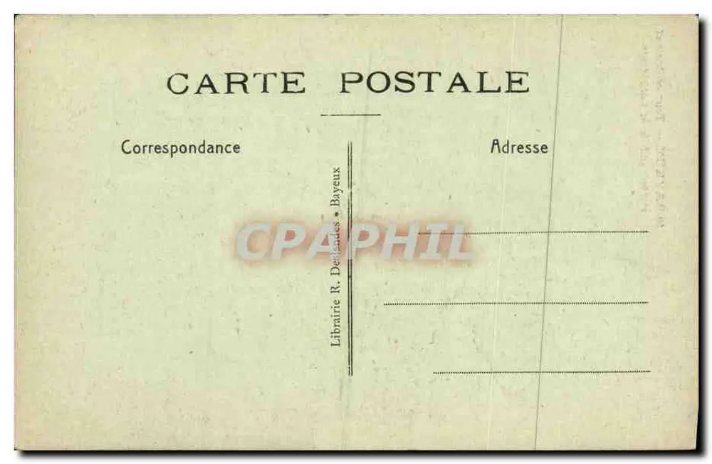 Bayeux — Zentrale Turm und Südportal der Kathedrale — Librairie R. Demaille - Rückseite