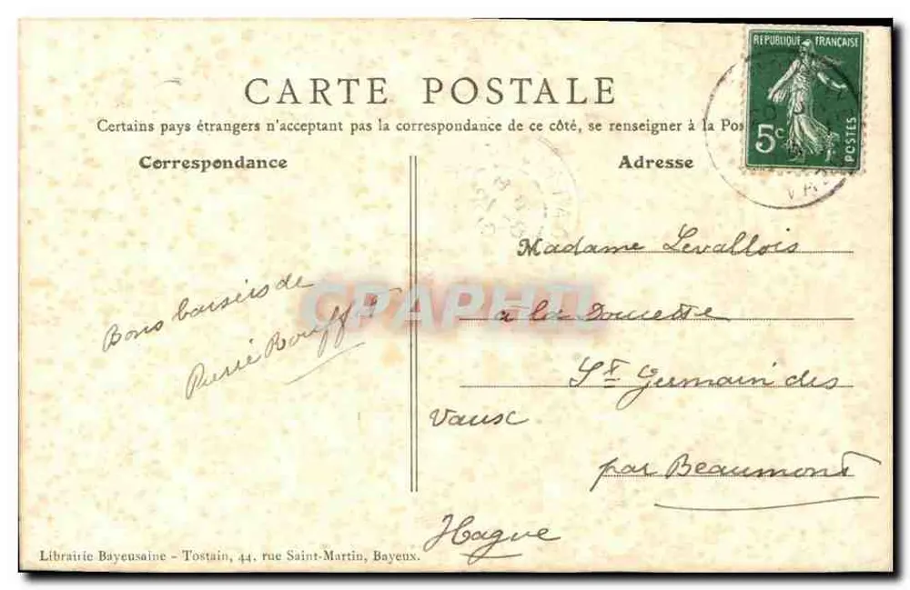 Bayeux (Calvados) — Nave der Kathedrale mit Orgelgehäuse — Bayeux Buchhandlung - Rückseite