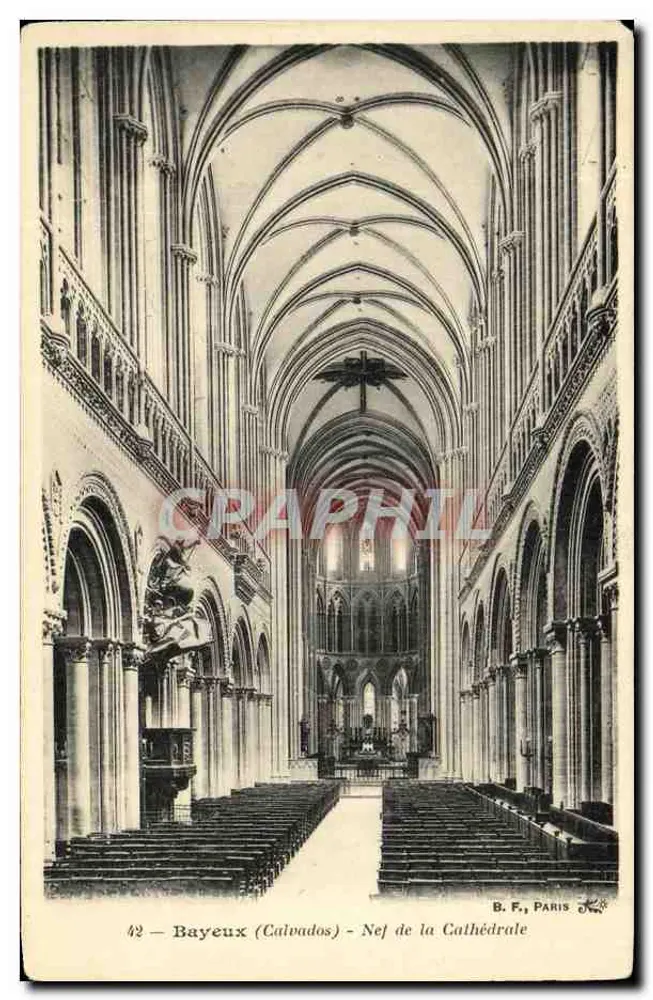 Bayeux (Calvados) - Nef da Catedral — B. F., Paris, n°42 - Frente
