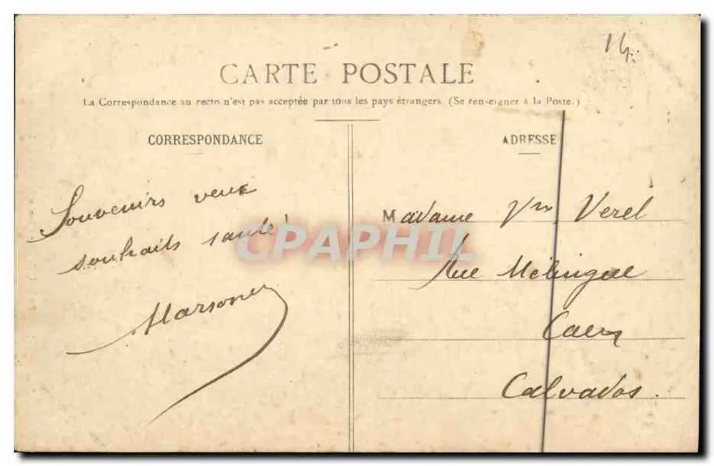 Bayeux - O Coro da Catedral — Coleção R. D. n° 72 - Verso