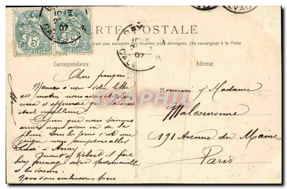 Bayeux — Westlicher Blick auf den Bahnsteig — Collection R. D. - Rückseite