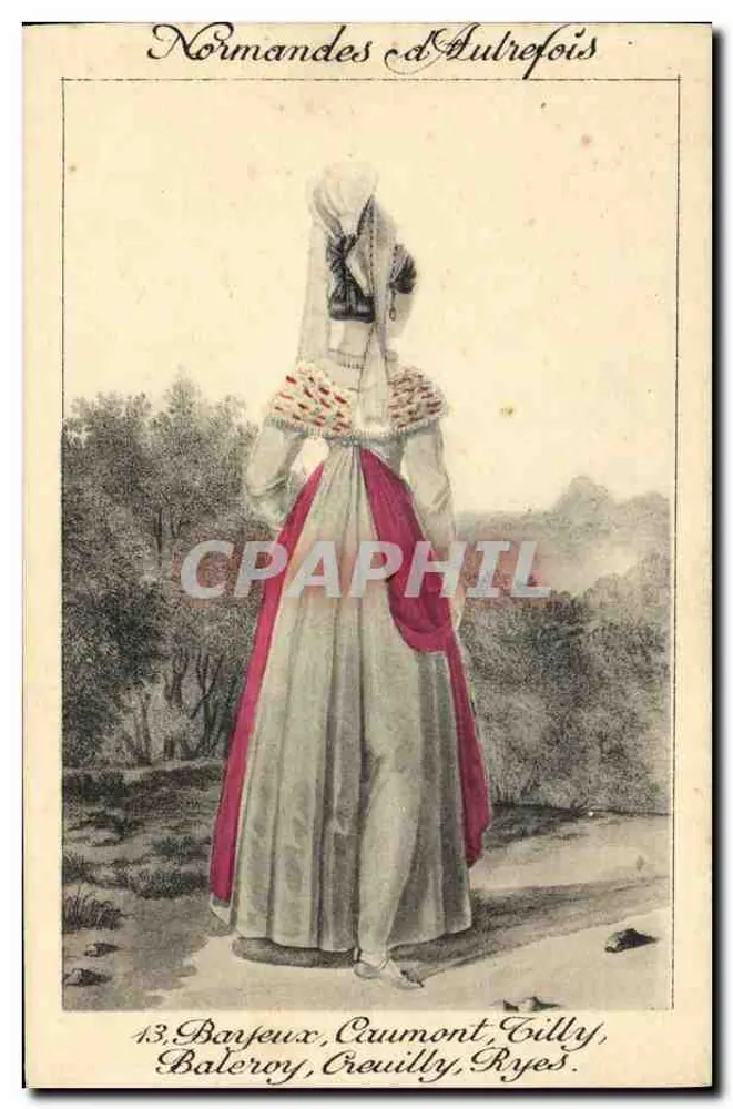 Normandes d'Aulrefois — traditionelles Kleid — Verlag Em. Bx. Paris, Nr. 43 - Vorderseite