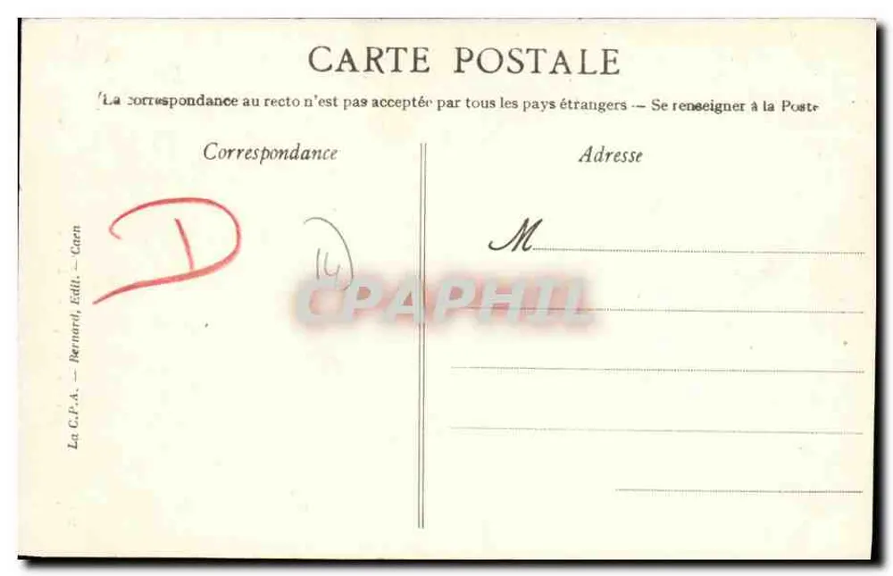 Mützen von gestern - Bayeux — Die Normandie, Verlag Bernardi, Nr. 28 - Rückseite