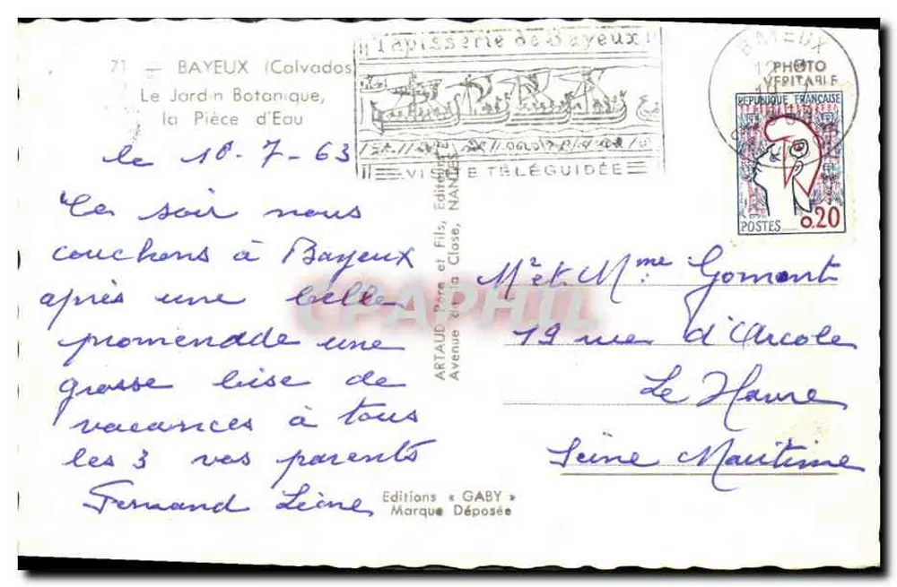 O Jardim Botânico — a Pequena Piscina — Edições Gaby, Bayeux - Verso