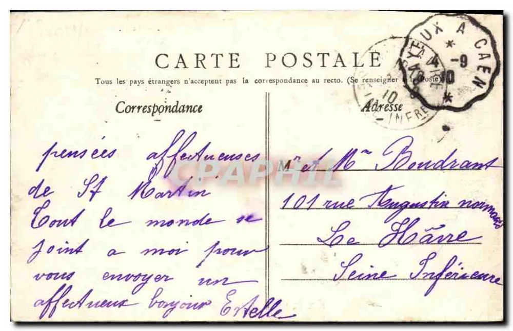 Bayeux — A Gendarmeria — E. Féon, editor Caen - Verso