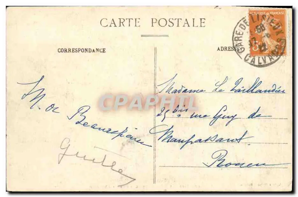 Mosteiro das Beneditinas — Escada de Honra — Editor Fertard, Balleroy - Verso