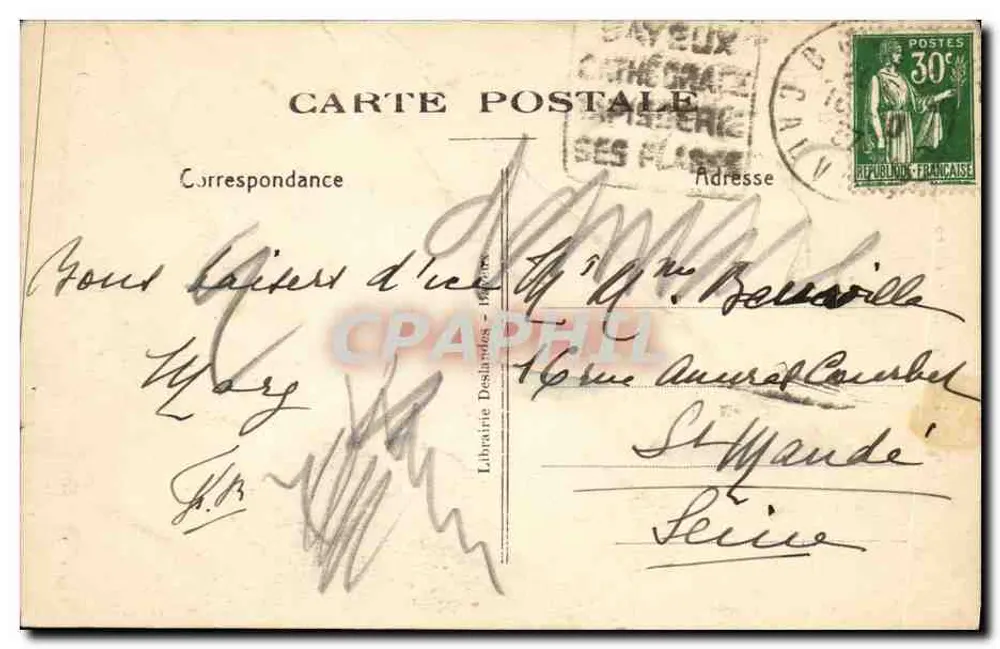 Bayeux — Hotel Louis XV in der Rue Larcher — Coll. R. D. - Rückseite
