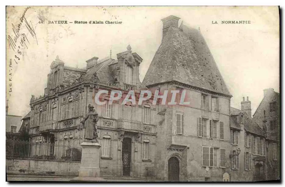 Bayeux — Estátua de Alain Chartier — A Normandia - Frente