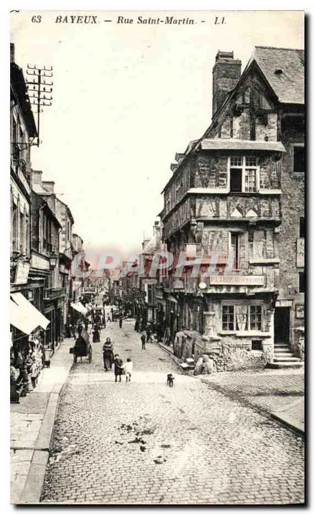 Bayeux — Rue Saint-Martin — L.I. — Editor: N. P. Letellier, Paris - Frente