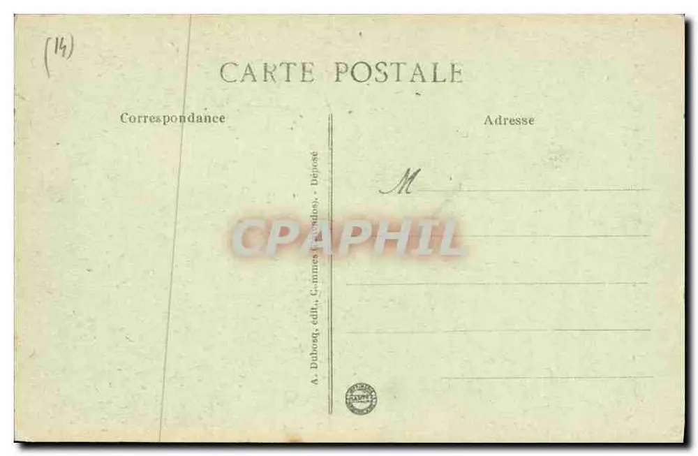 Bayeux — Kirchturm — Straßen der Köche und Willkommens — A. Dubosq, Verlag, Déjose (London) - Rückseite