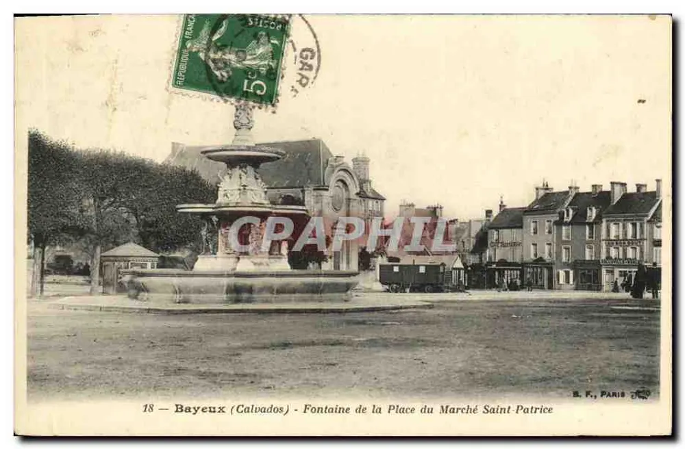 Bayeux (Calvados) — Fontäne der Place du Marché Saint-Patrice — B. F., Paris, n°18 - Vorderseite