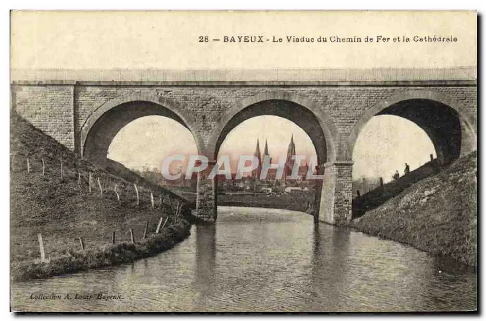 Bayeux — Der Eisenbahnviadukt und die Kathedrale — Sammlung A. Louise Bayeux - Vorderseite
