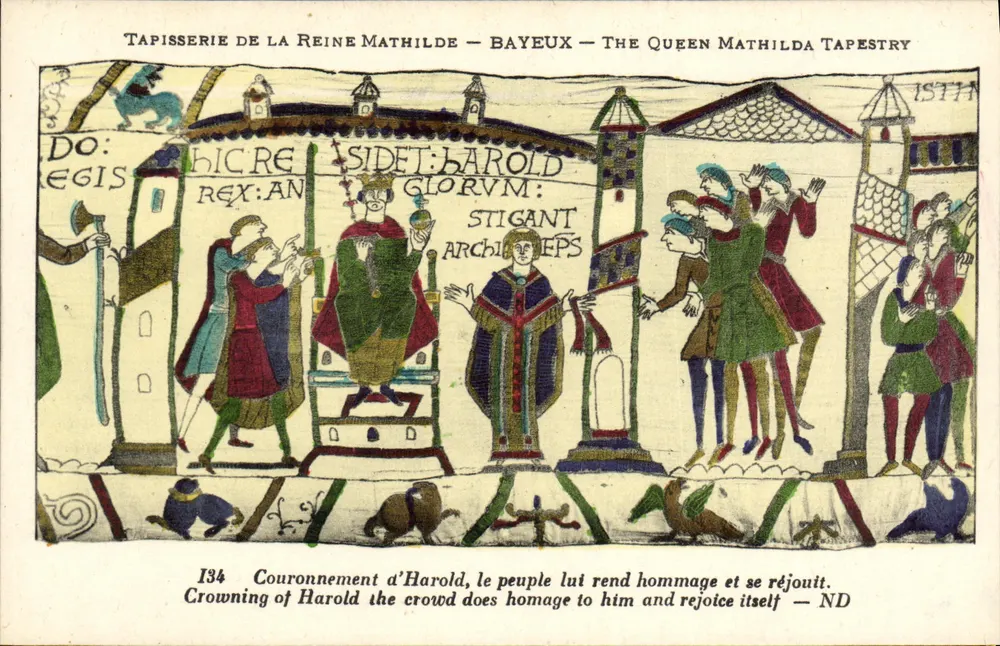 Tapisserie der Königin Mathilde — Bayeux — Krönung von Harold - Vorderseite