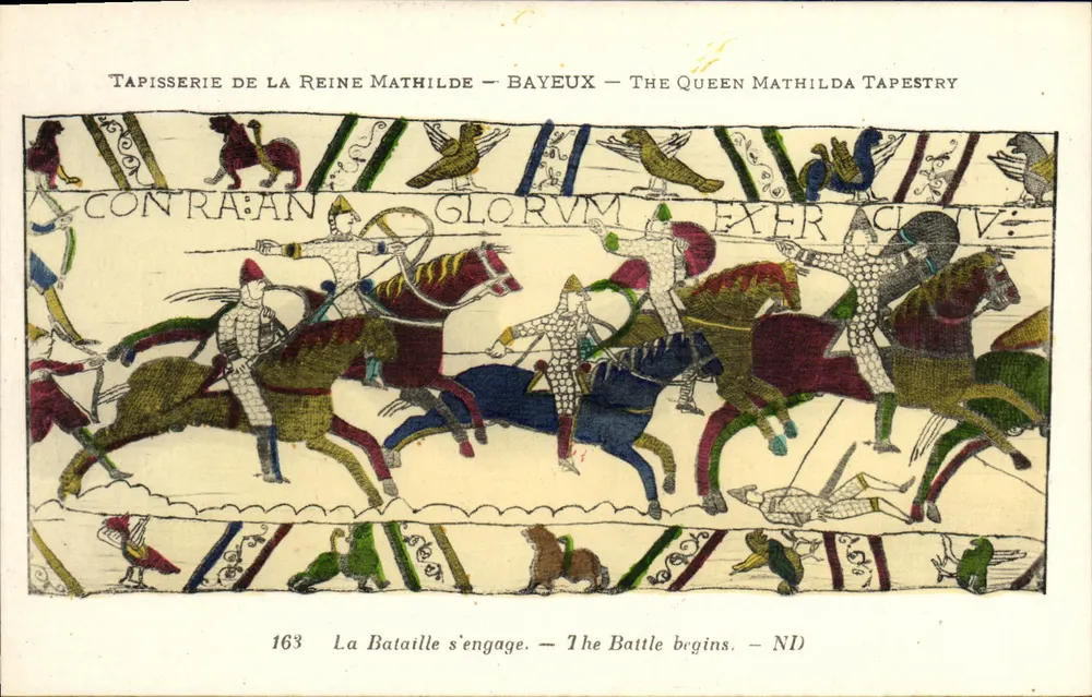 Tapisserie der Königin Mathilde — Bayeux — Die Tapisserie der Königin Mathilde — Der Kampf beginnt — ND — 163 - Vorderseite