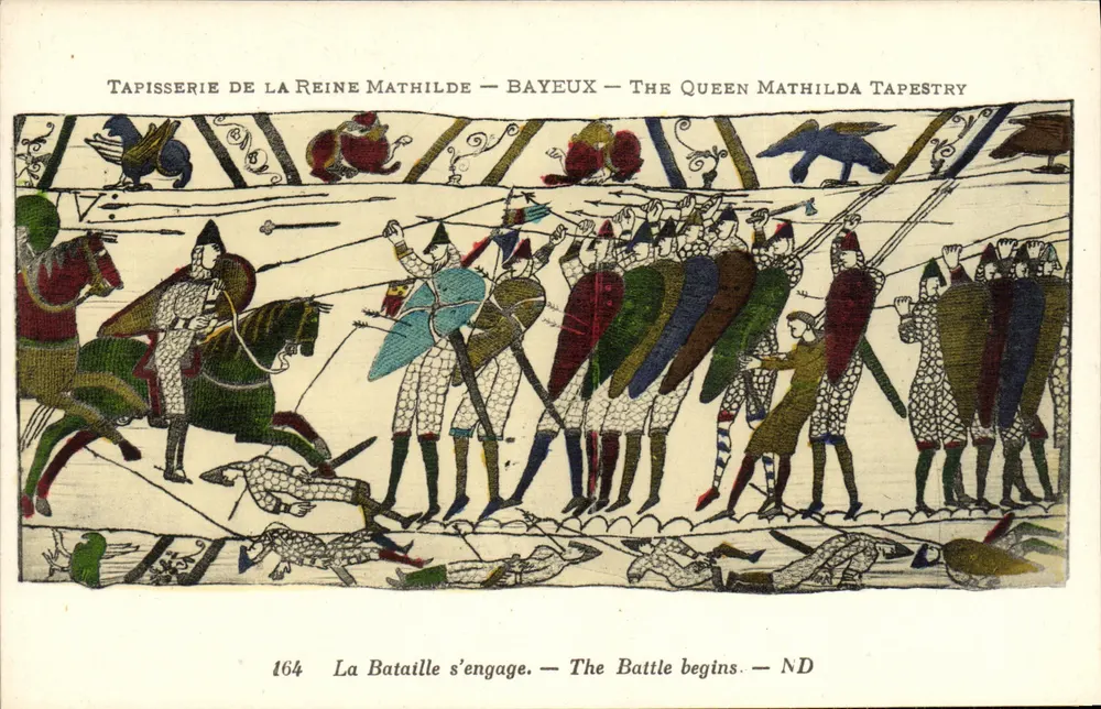 Tapisserie der Königin Mathilde — Bayeux — Der Kampf beginnt - Vorderseite