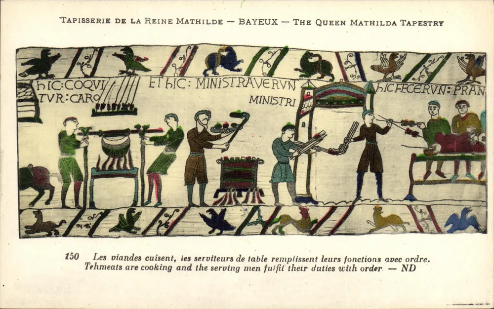 Tapisserie der Königin Mathilde — Bayeux — Die Tapisserie der Königin Mathilde — Küchen-Szene - Vorderseite