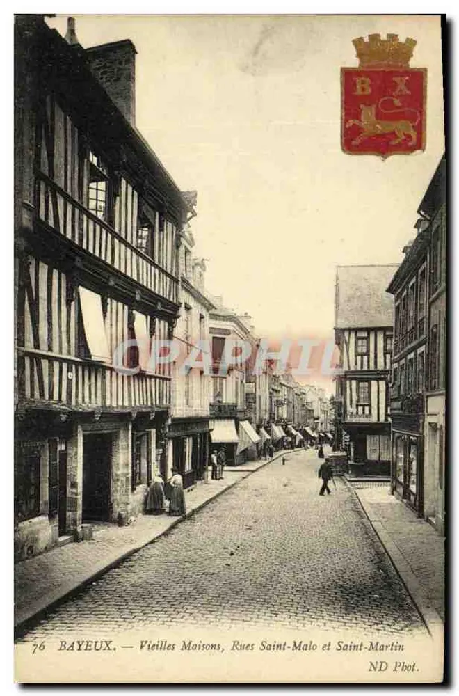 Bayeux — Alte Häuser, Straßen Saint-Malo und Saint-Martin — ND Fotografie - Vorderseite