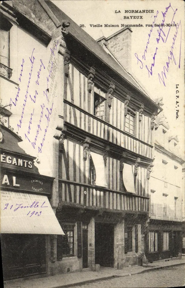Bayeux — Alte normannische Haus, Straße Saint-Malo — Normandie, n°25 - Vorderseite